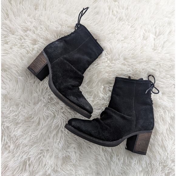 Bos. & Co. Shoes - Women's Bos & Co. Barlow Genuine Leather Black Boots Back Tie 40 = 9  -- 9.5